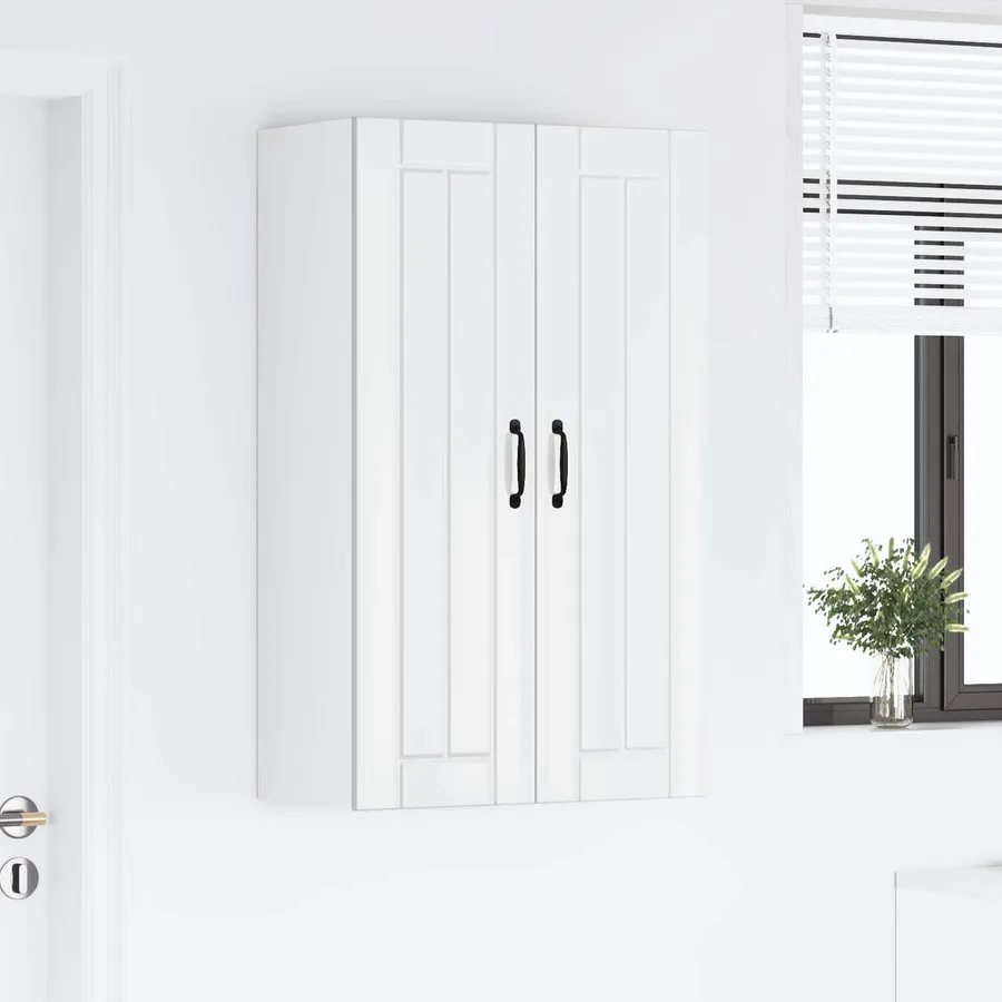 Meuble mural LUCCA Blanc brillant 60 x 31 x 100 cm - 4