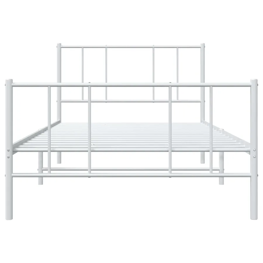 Cadre de lit métal sans matelas avec pied de lit blanc 80x200cm - 6