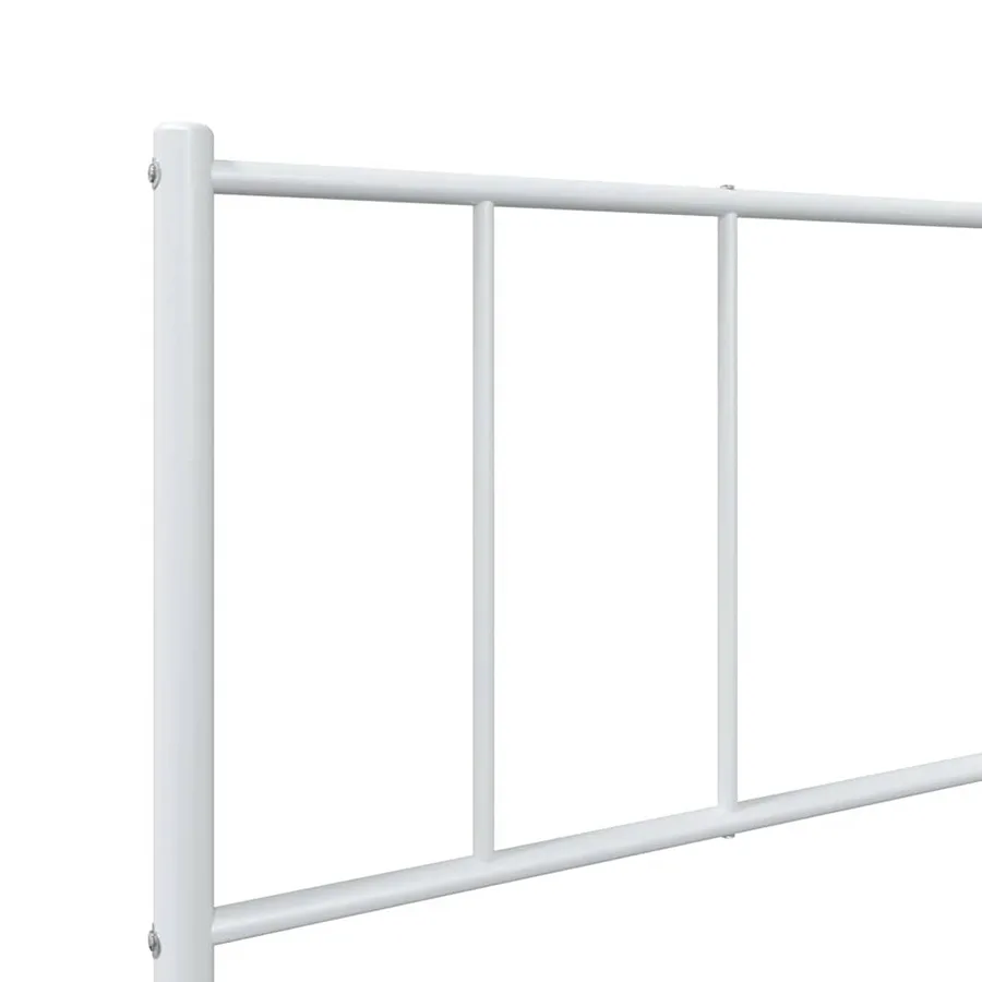 Cadre de lit métal sans matelas avec pied de lit blanc 80x200cm - 9