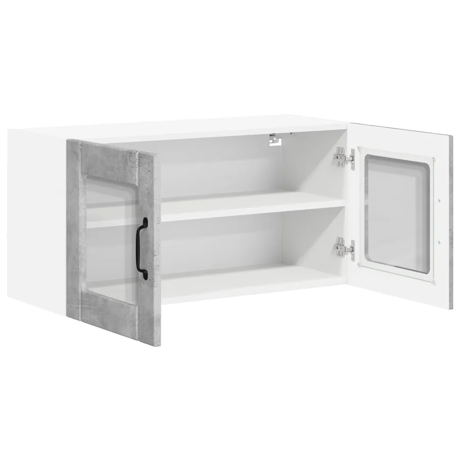 Cabinet en verre mural LUCCA Gris béton 80 x 31 x 40 cm - 5