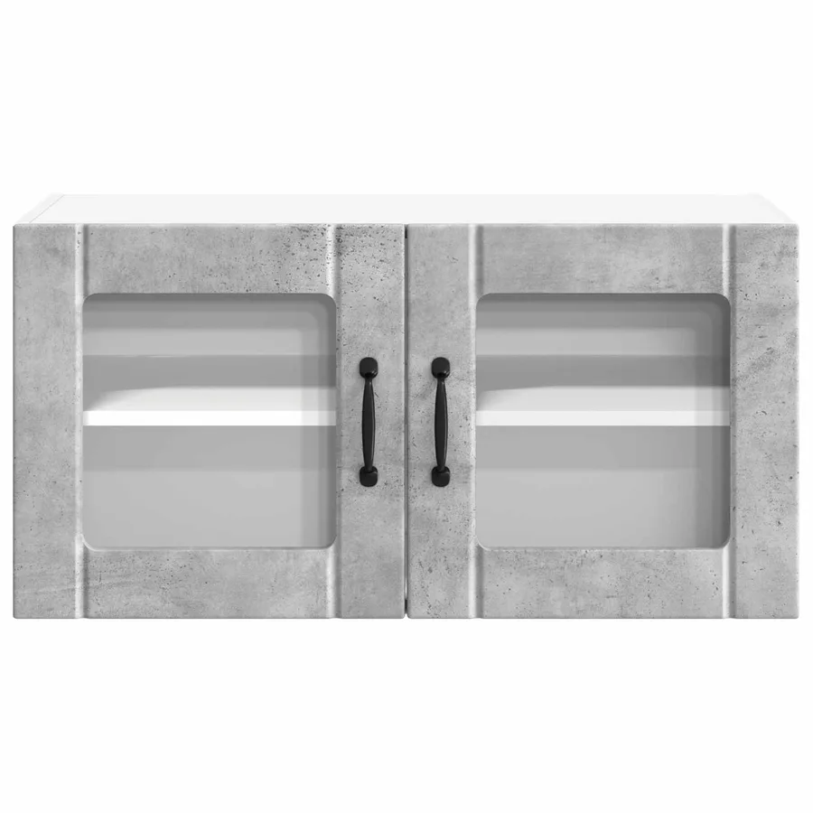 Cabinet en verre mural LUCCA Gris béton 80 x 31 x 40 cm - 6