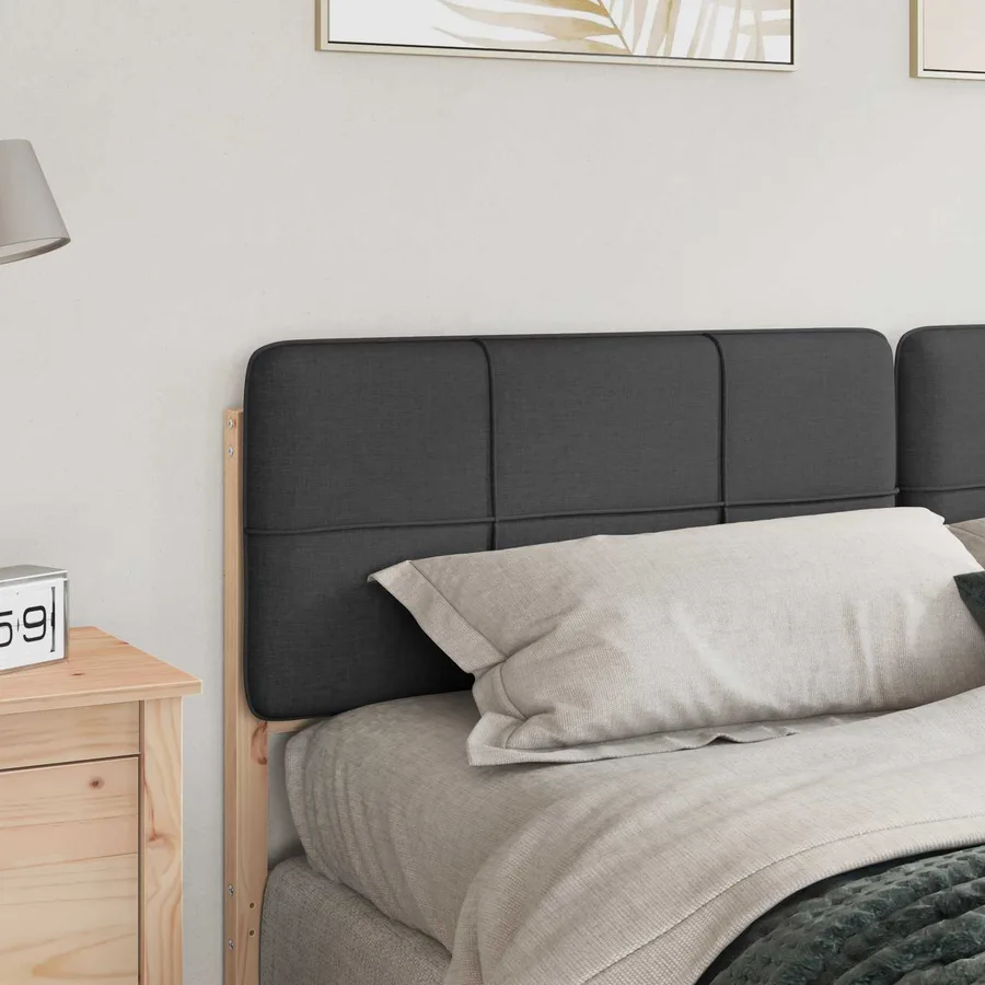 Tête de lit capitonnée Brun et gris foncé 200 cm Pin massif - 3