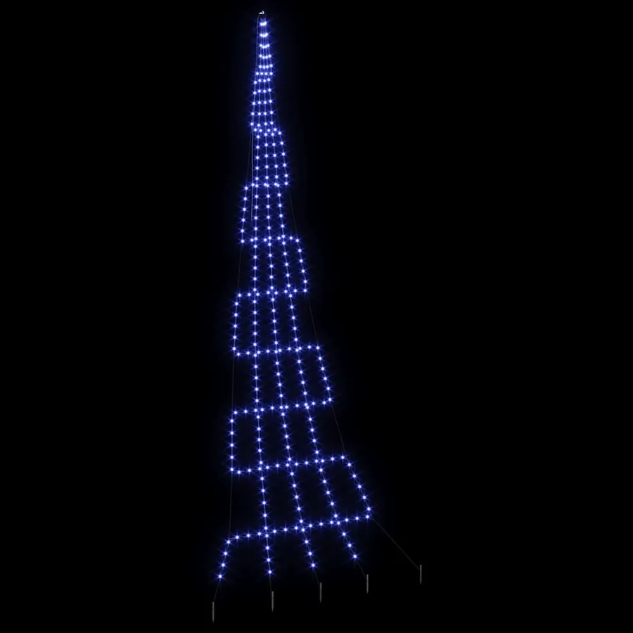 Arbre de Noël LED avec piquets au sol Bleu 511 cm Métal - 4