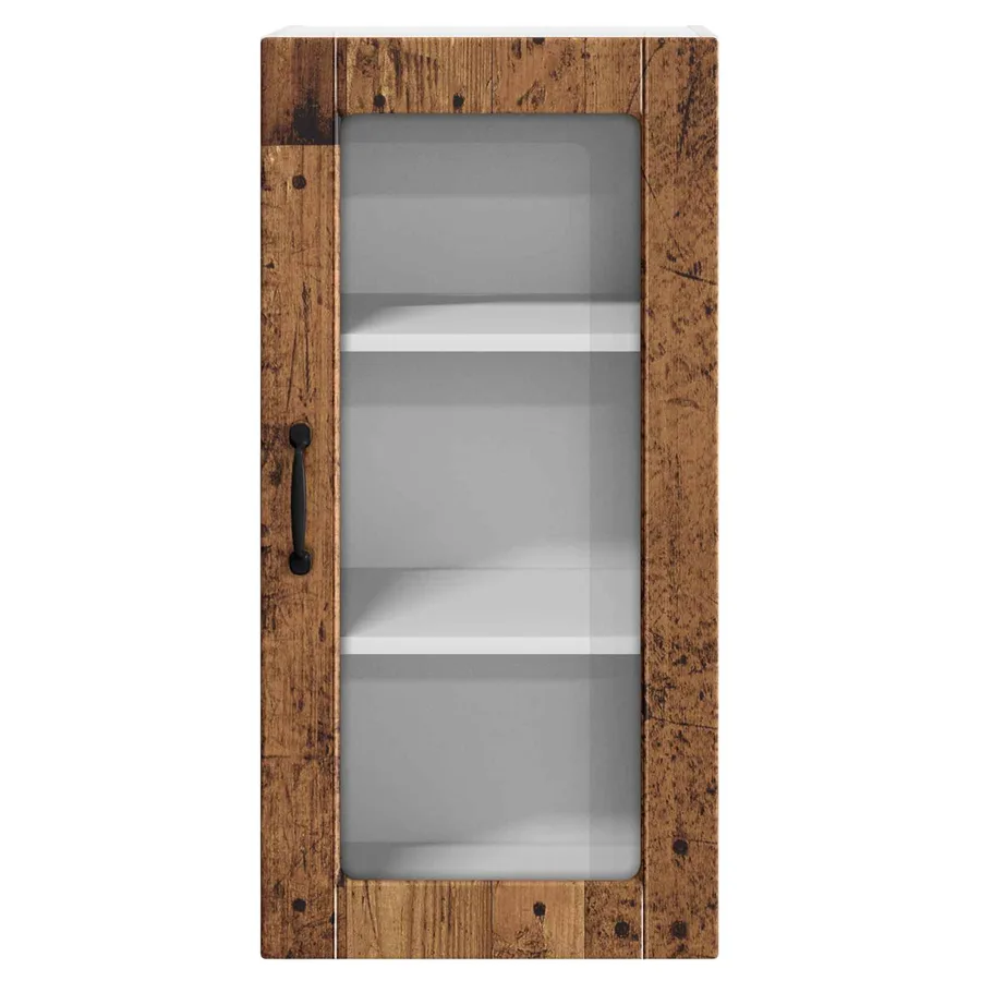 Cabinet en verre mural LUCCA 2 pcs Bois ancien 40 x 31 x 80 cm - 6