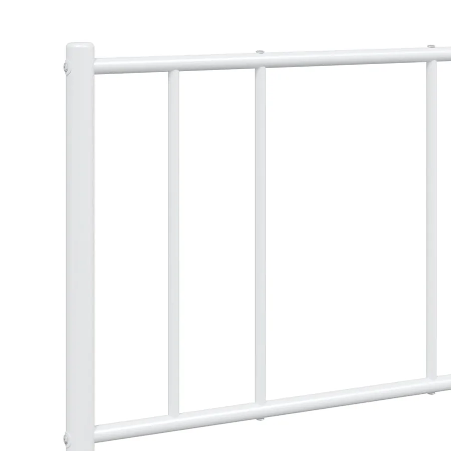Cadre de lit métal sans matelas et tête de lit blanc 150x200 cm - 10