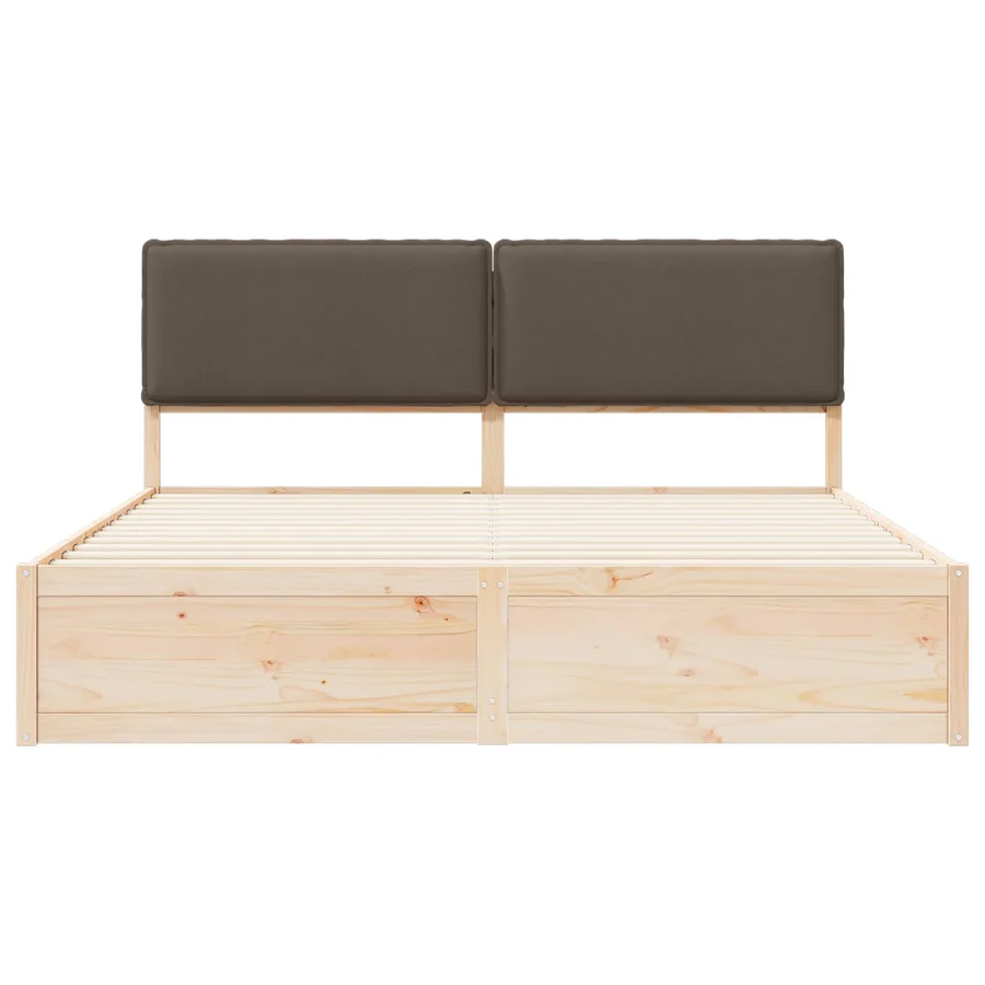 Cadre de lit avec tête de lit rembourrée Taupe 200 x 200 cm - 5