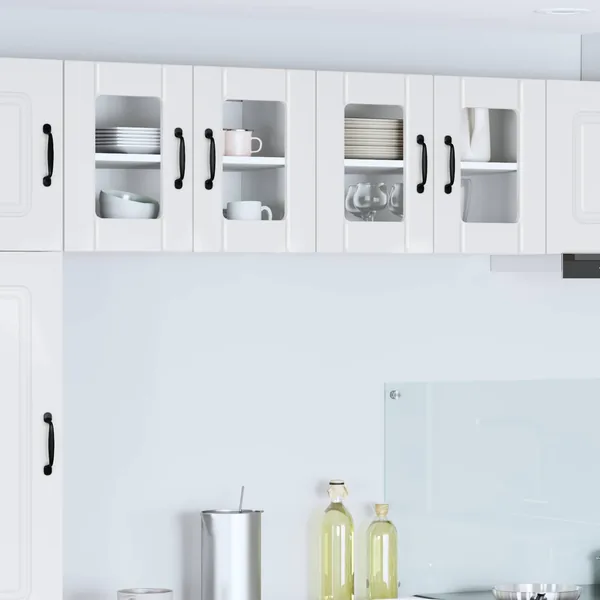 Cabinet en verre mural LUCCA 2 pcs Blanc brillant