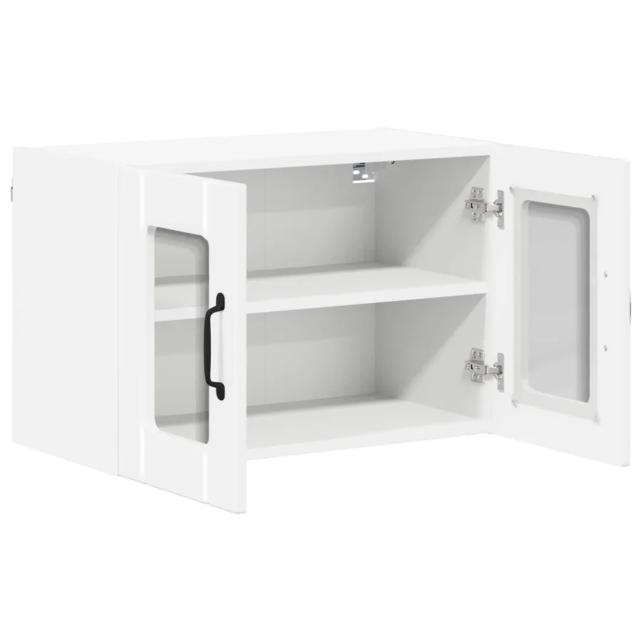 Cabinet en verre mural LUCCA 2 pcs Blanc brillant - 6