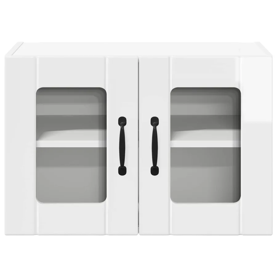 Cabinet en verre mural LUCCA 2 pcs Blanc brillant - 7