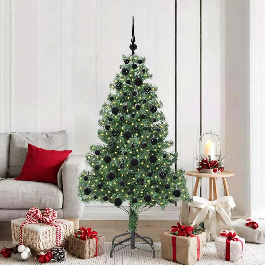 Sapin de Noël avec 300 LED avec support Vert 180 cm PVC