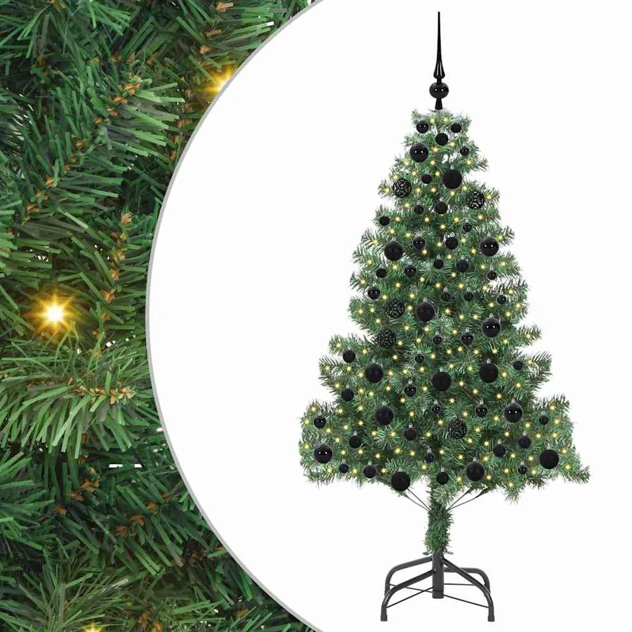 Sapin de Noël avec 300 LED avec support Vert 180 cm PVC - 2