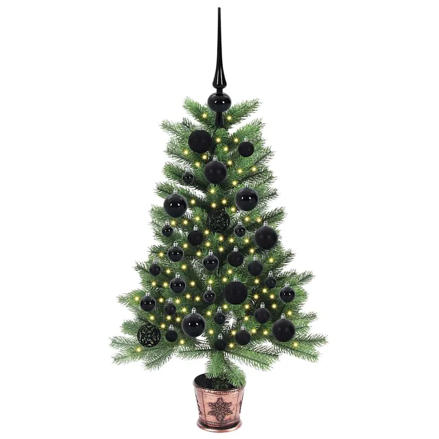 Sapin de Noël avec 150 LED avec support Vert 90 cm PE - 3