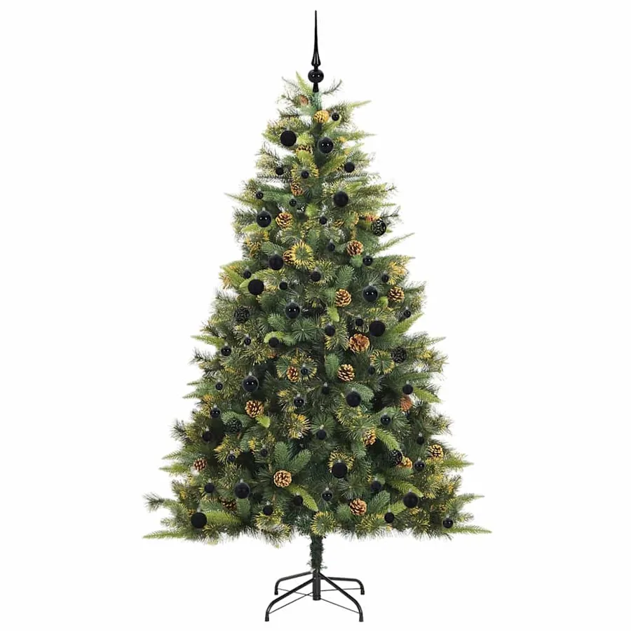 Sapin de Noël artificiel avec branches pliables et cônes 240 cm - 4