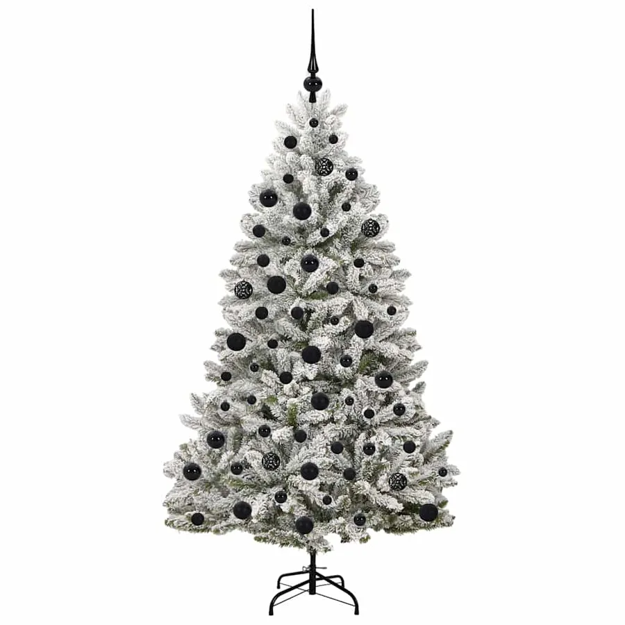 Sapin de Noël artificiel Vert et blanc 180 cm PVC et métal - 4