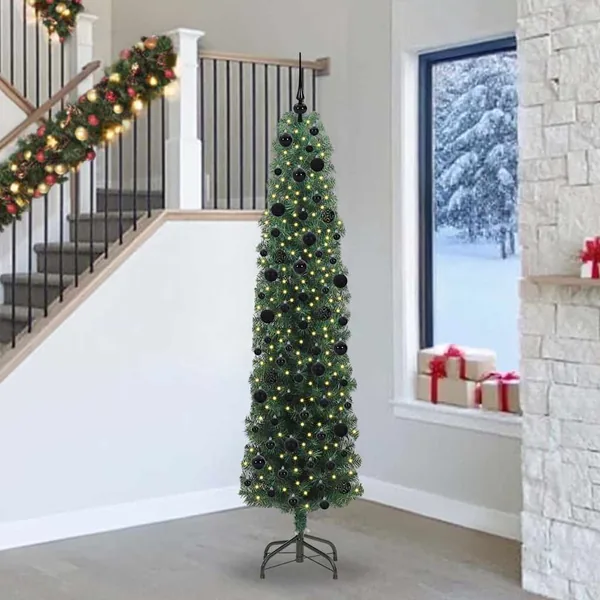 Sapin de Noël artificiel Vert 240 cm PVC et acier et plastique