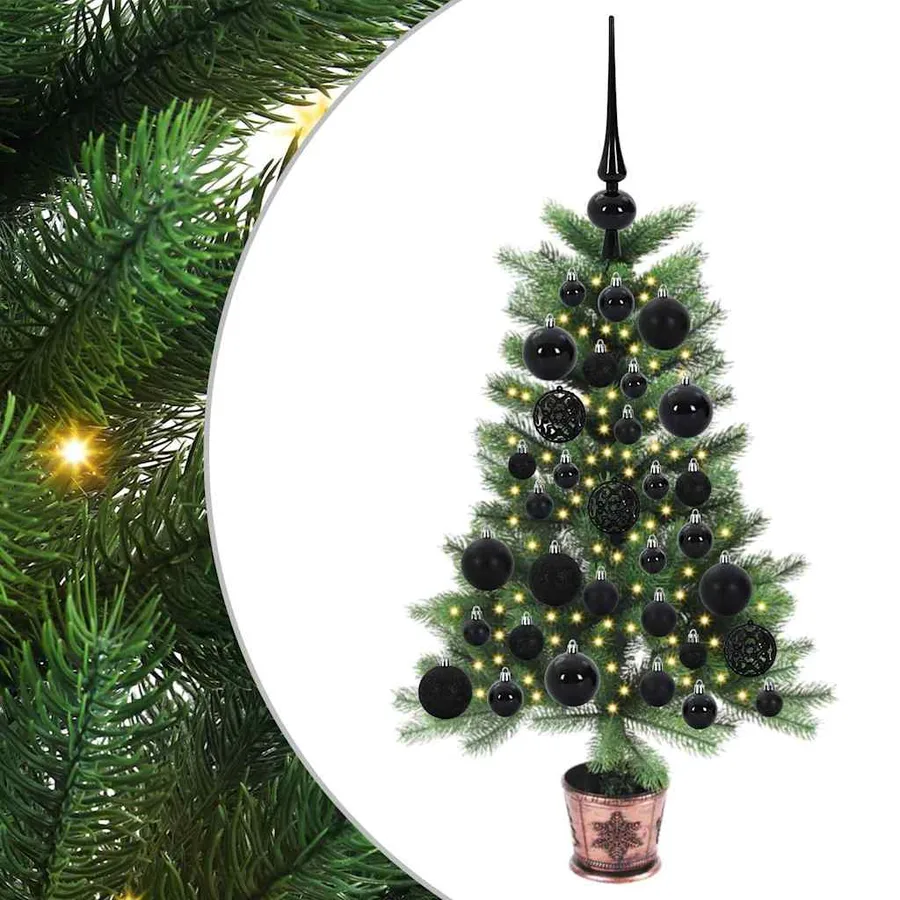 Sapin de Noël avec 150 LED avec support Vert 65 cm PE - 2