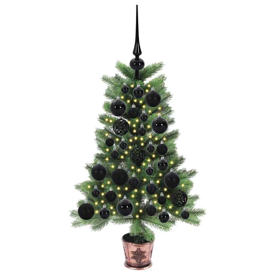 Sapin de Noël avec 150 LED avec support Vert 65 cm PE - 3