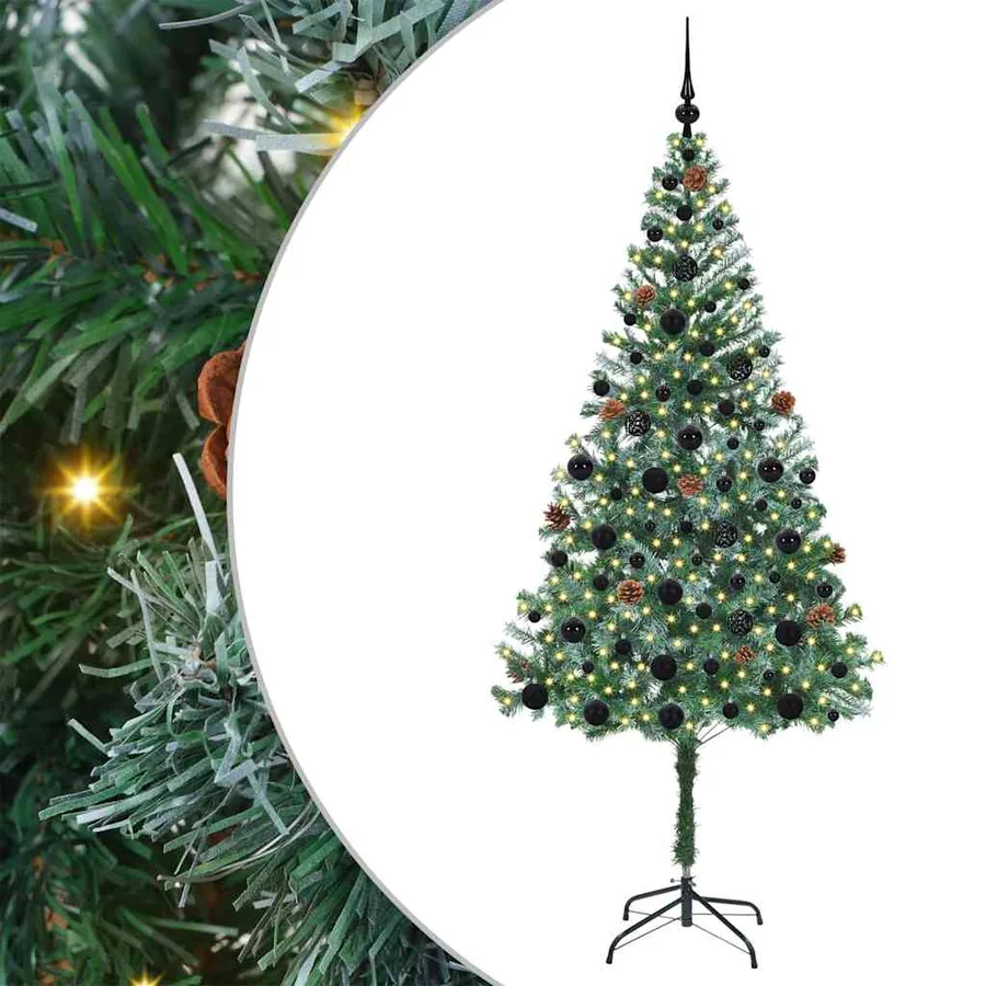 Sapin de Noël artificiel avec 300 LED Vert 180 cm PVC et Acier - 2