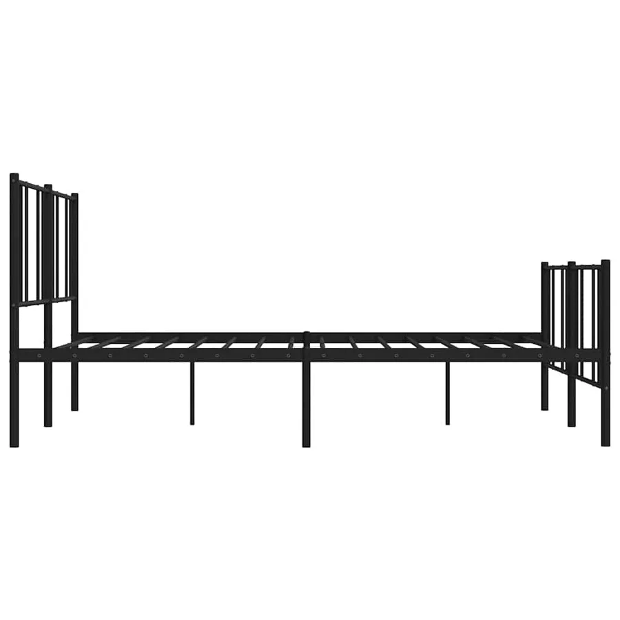 Cadre de lit métal sans matelas avec pied de lit noir 193x203cm - 7