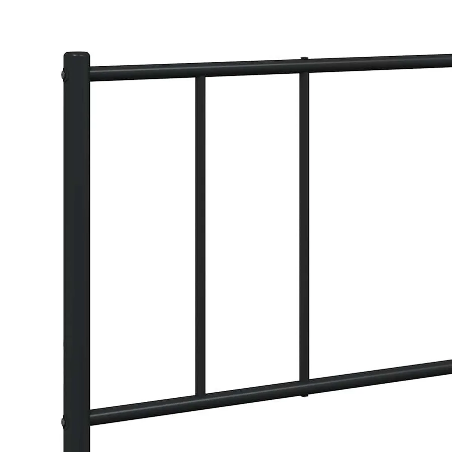Cadre de lit métal sans matelas avec pied de lit noir 193x203cm - 9