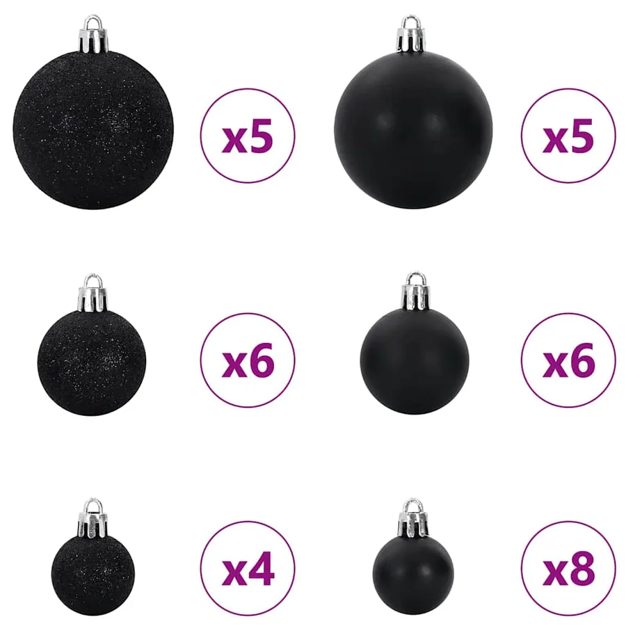 Sapin de Noël avec 150 LED avec support Noir 150 cm PVC - 7