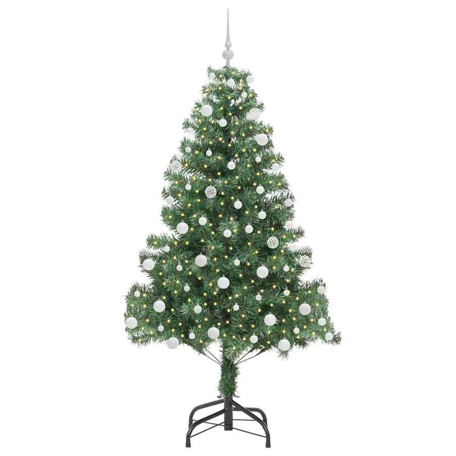 Sapin de Noël avec 300 LED avec support Vert 180 cm PVC - 3