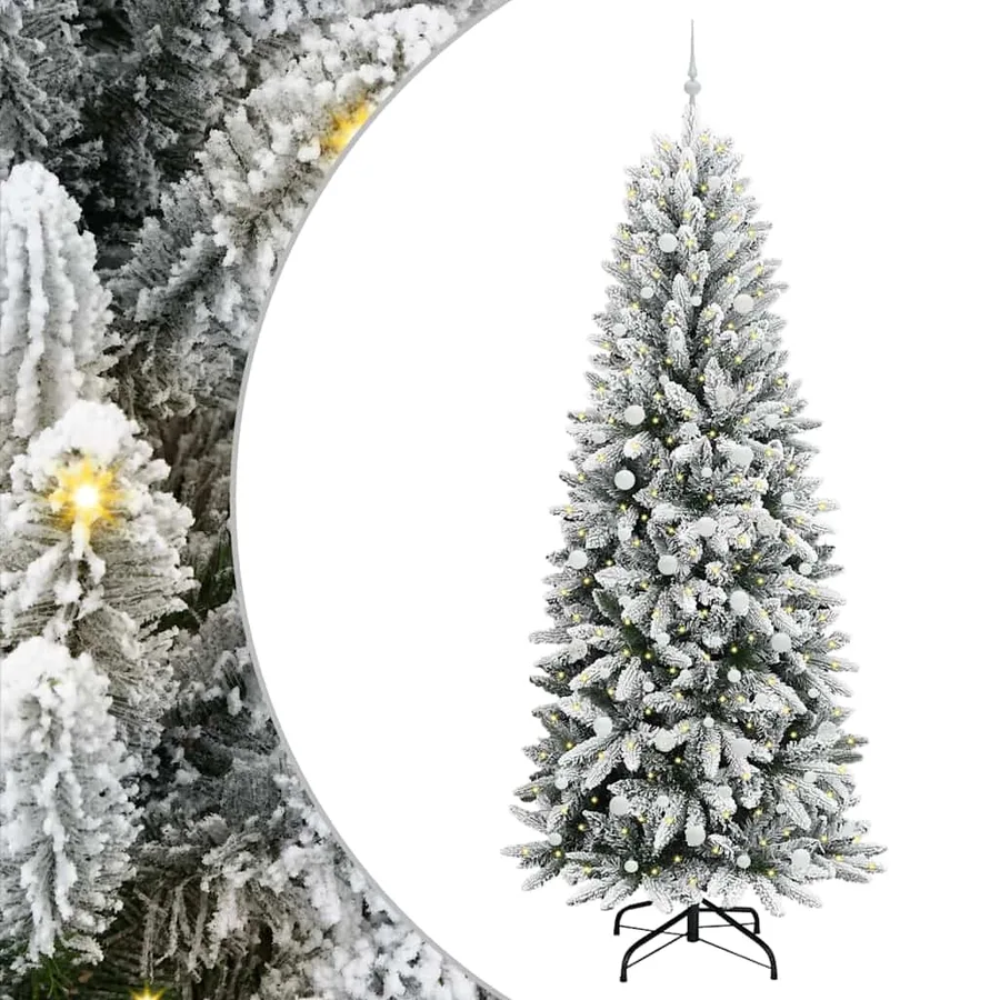Sapin de Noël artificiel avec 300 LED avec support Blanc 240 cm - 2