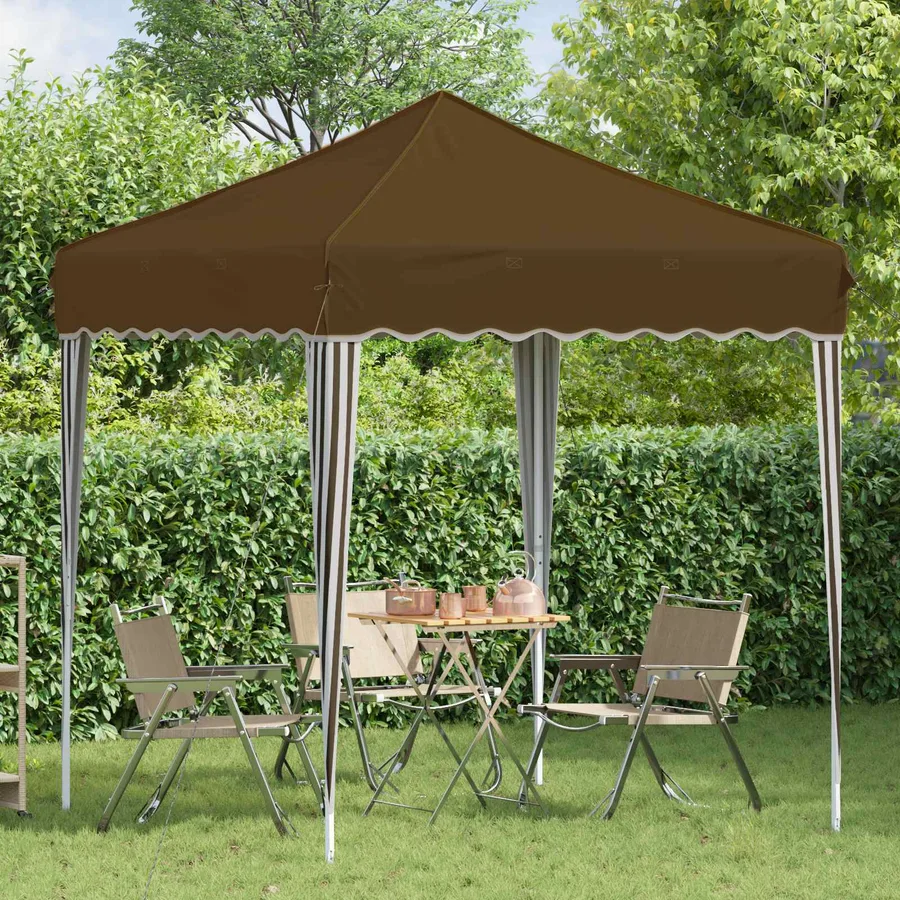 Tente de fête pop-up 195 x 195 x 245 cm Taupe Tissu Oxford - 3