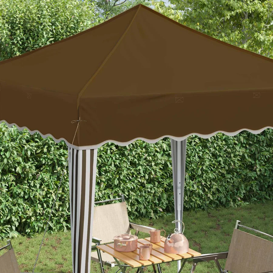 Tente de fête pop-up 195 x 195 x 245 cm Taupe Tissu Oxford - 4