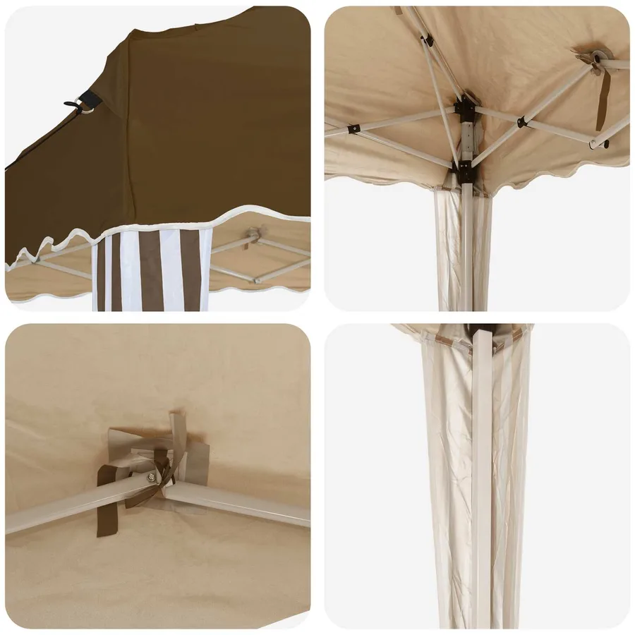Tente de fête pop-up 195 x 195 x 245 cm Taupe Tissu Oxford - 9
