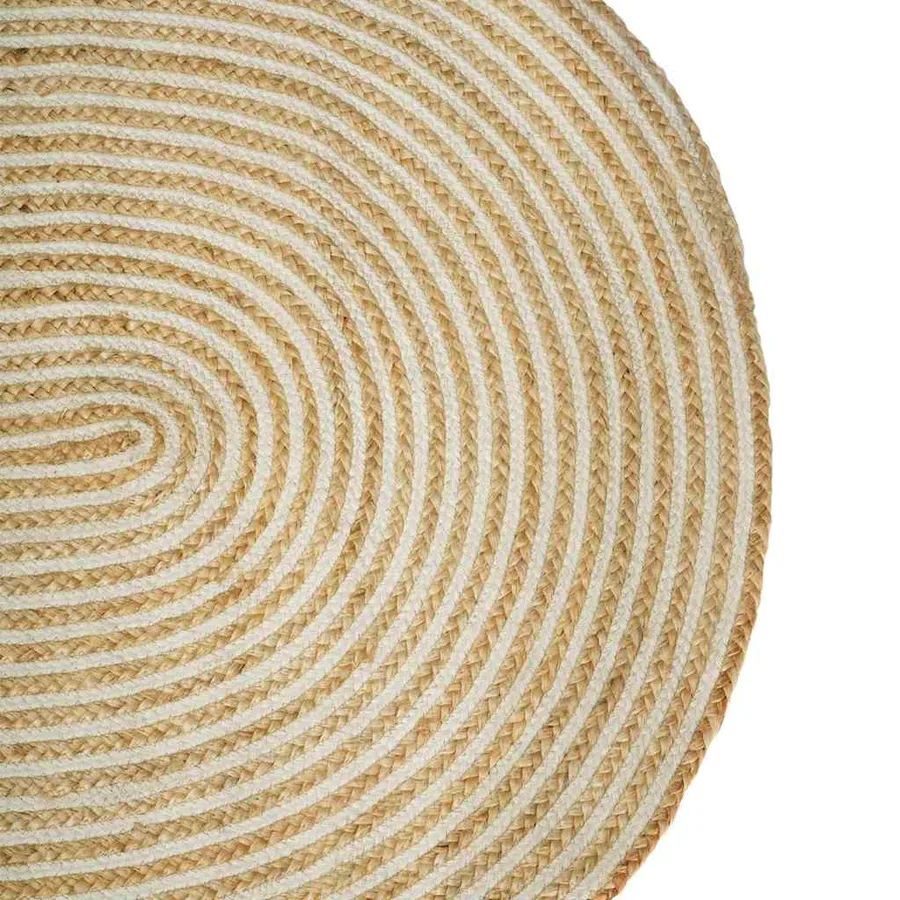 Tapis de surface Naturel et Blanc 152 x 245 cm Jute - 4