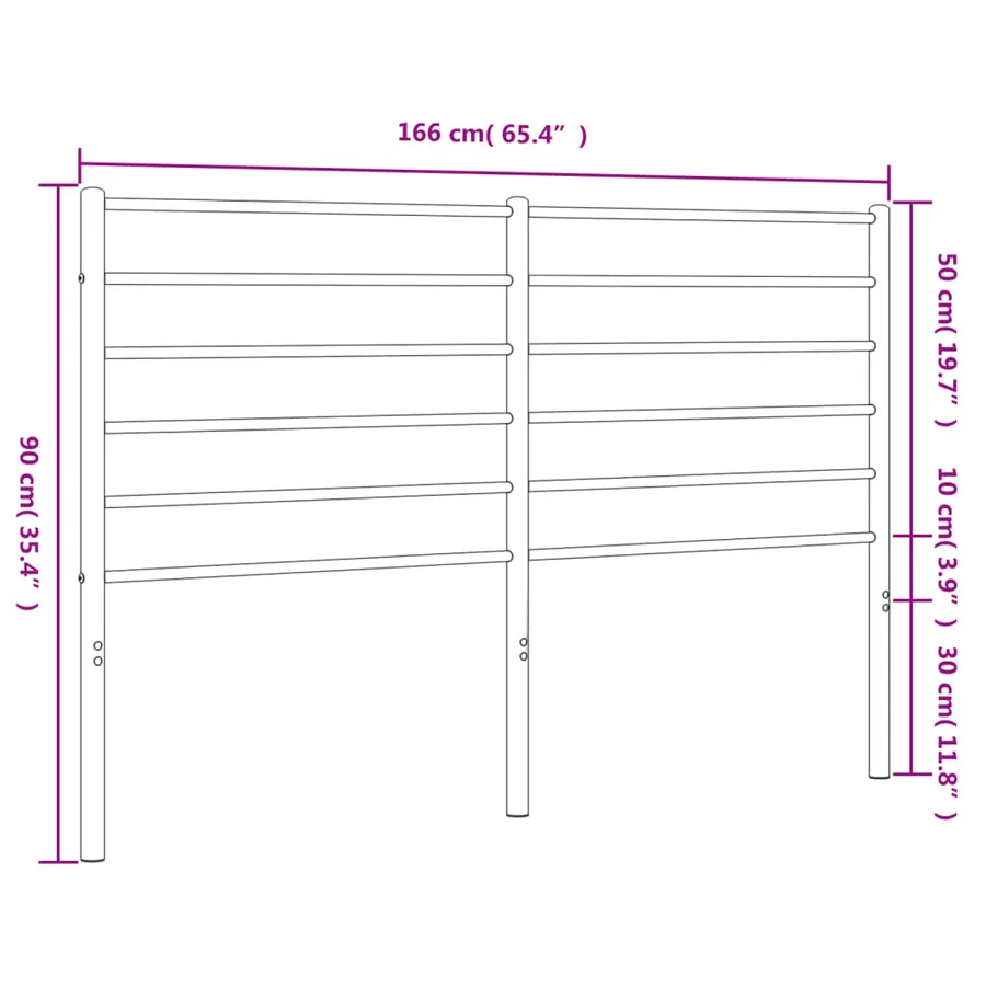Tête de lit de remplacement métal blanc 160 cm - 7