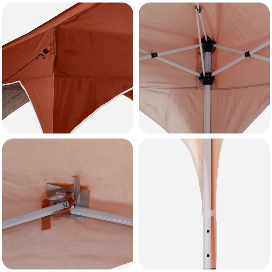 Tente de fête pop-up 194 x 194 x 245 cm Terre cuite - 9