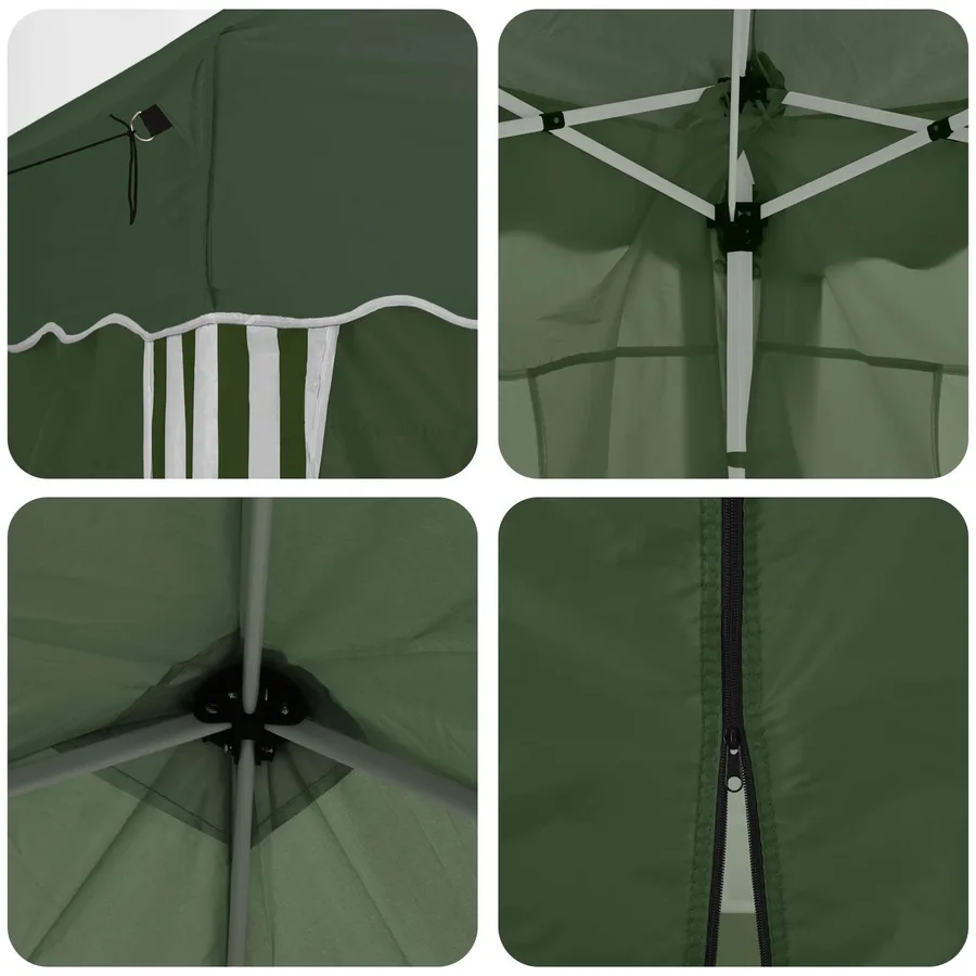Tente de fête pop-up 288 x 288 x 245 cm Vert Tissu Oxford - 12