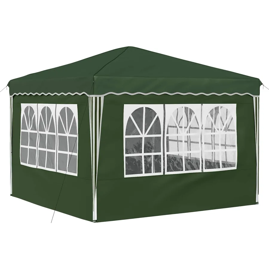 Tente de fête pop-up 288 x 288 x 245 cm Vert Tissu Oxford - 9