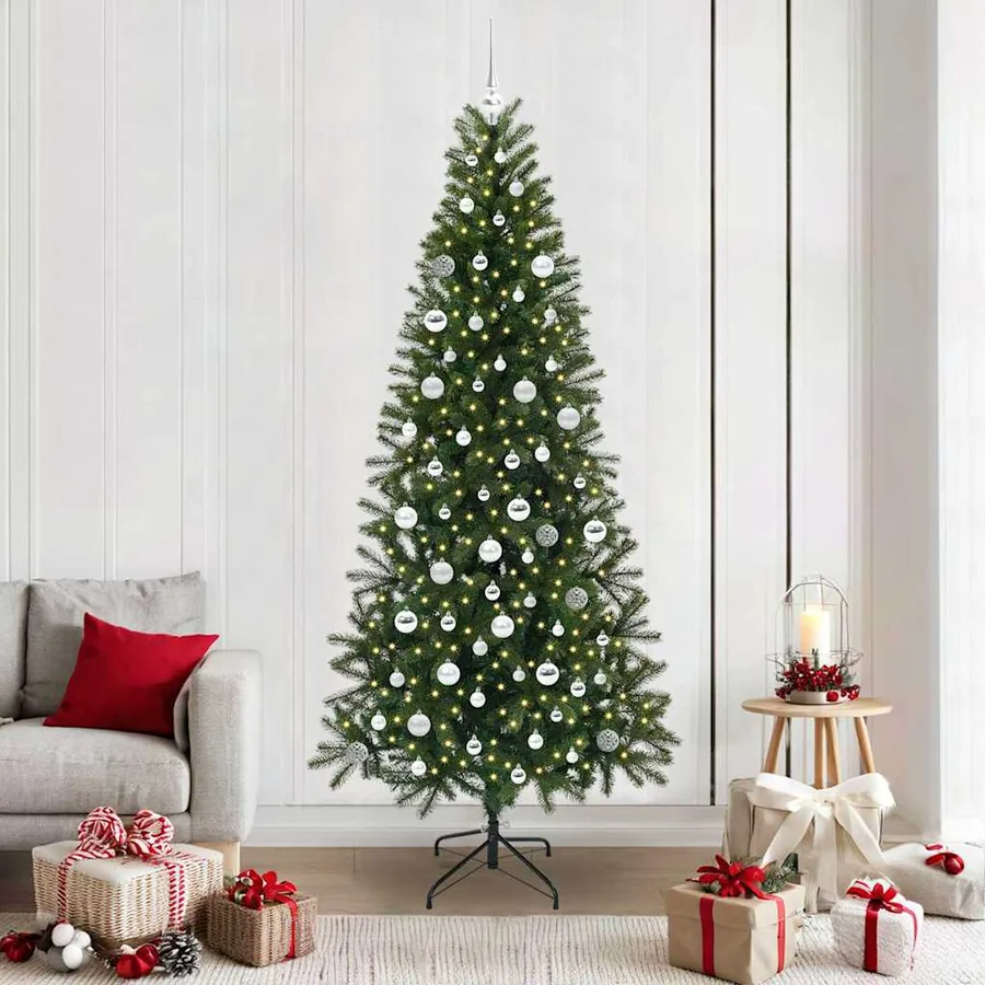 Sapin de Noël artificiel avec 300 LED Vert 210 cm PE et PVC
