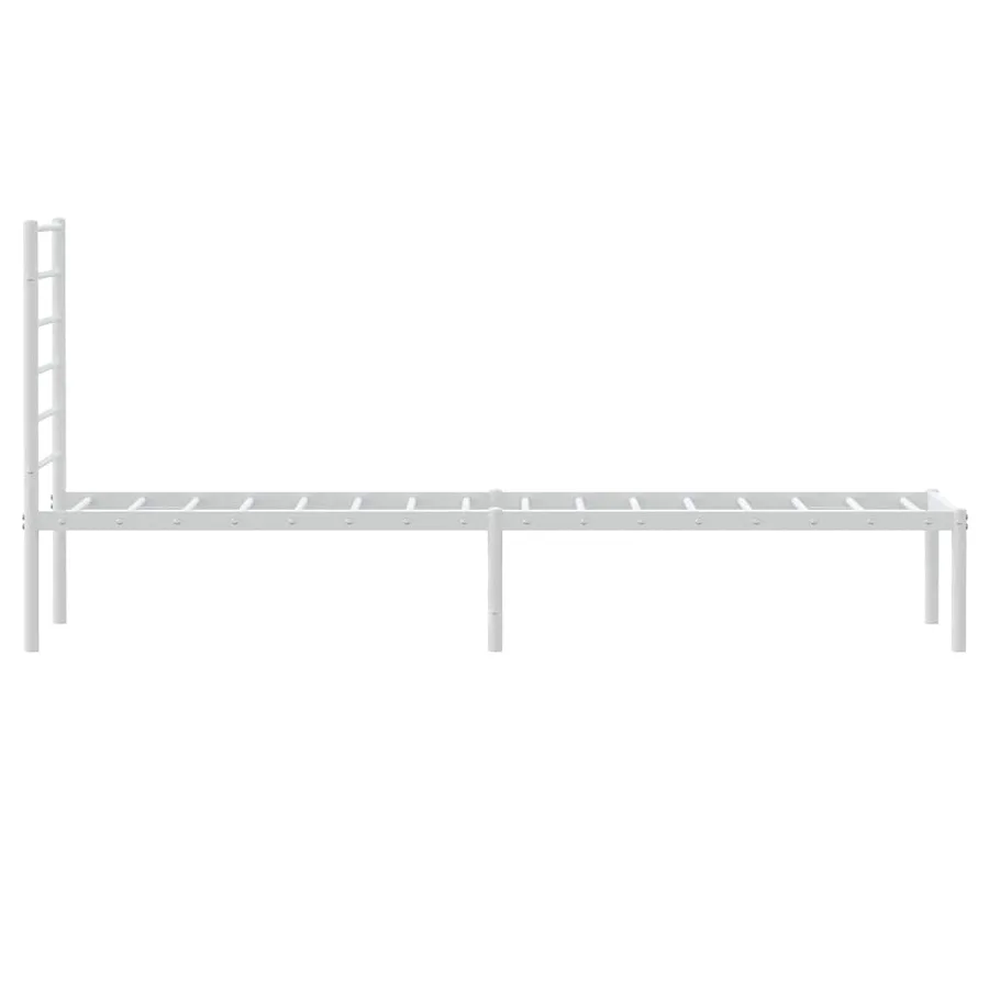 Cadre de lit métal sans matelas avec tête de lit blanc 75x190cm - 7