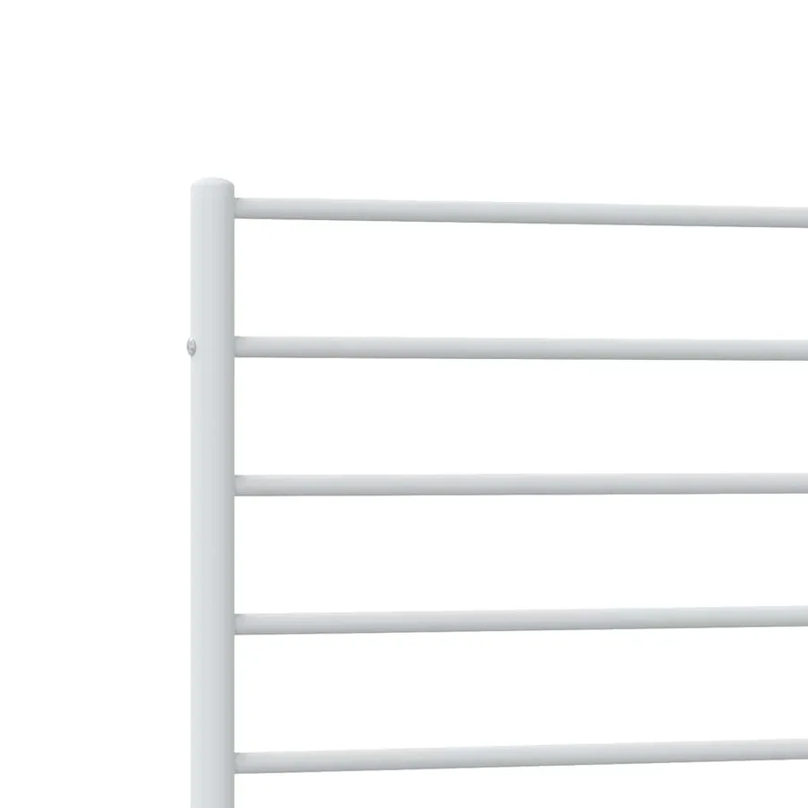 Cadre de lit métal sans matelas avec tête de lit blanc 75x190cm - 9