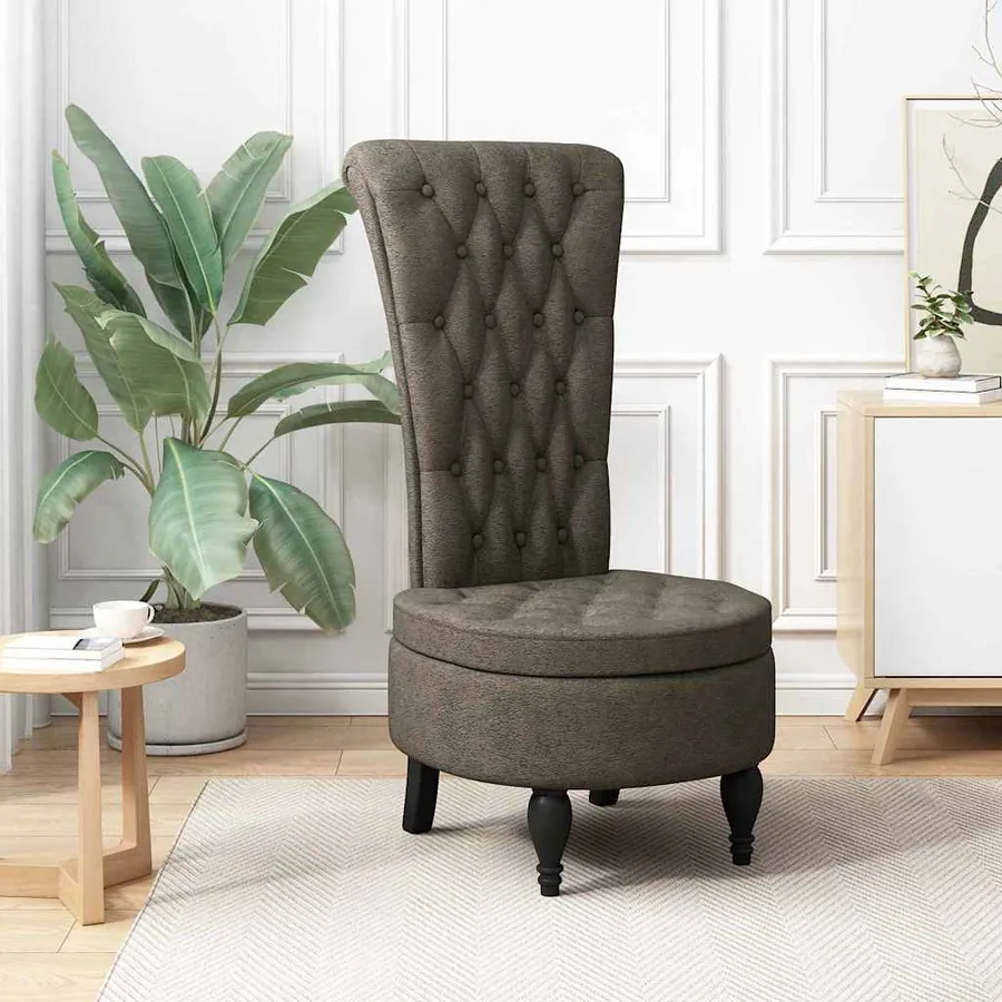 Fauteuil à pantoufle Gris foncé 56,5 x 70 x 110 cm Simili daim