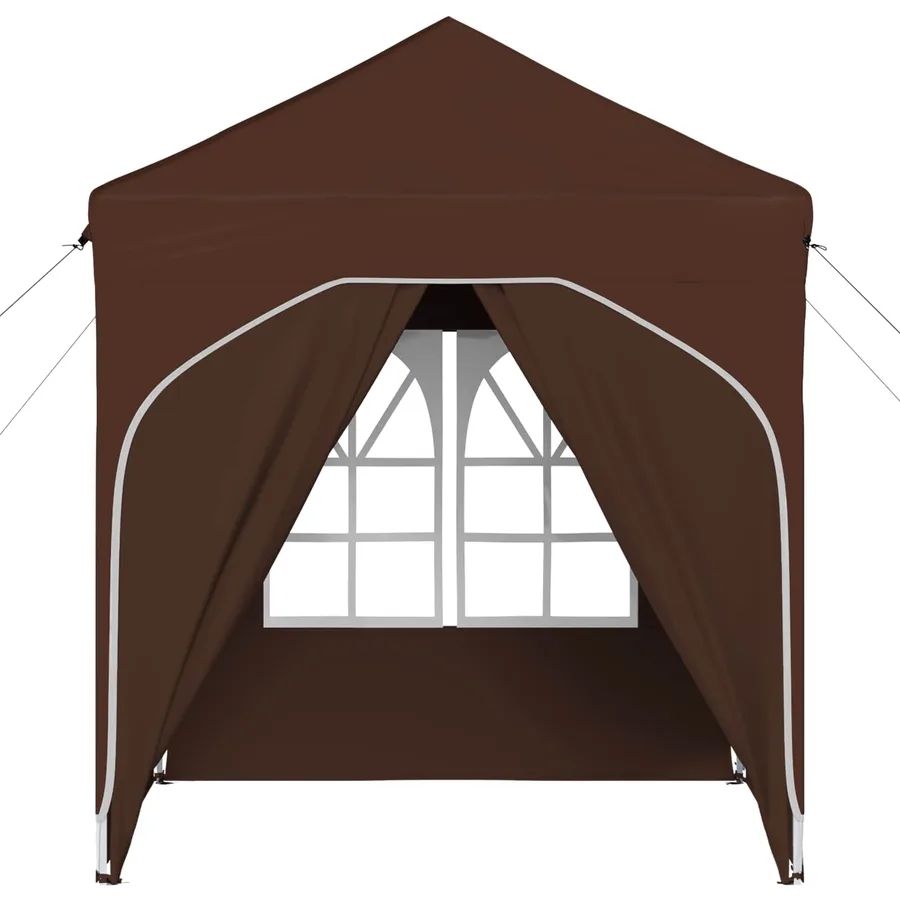 Tente de fête pop-up 192 x 192 x 245 cm Marron - 7