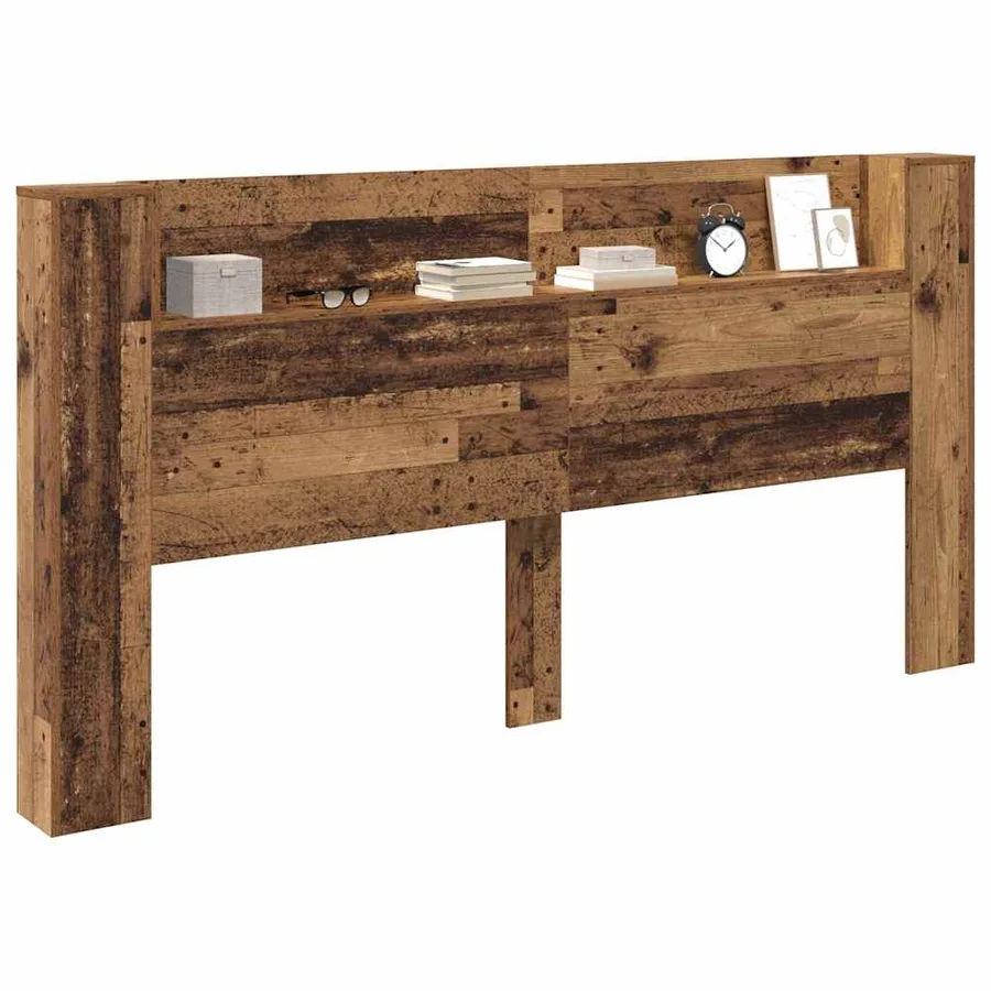 Tête de lit de rangement avec LED Bois ancien Bois d'ingénierie - 3