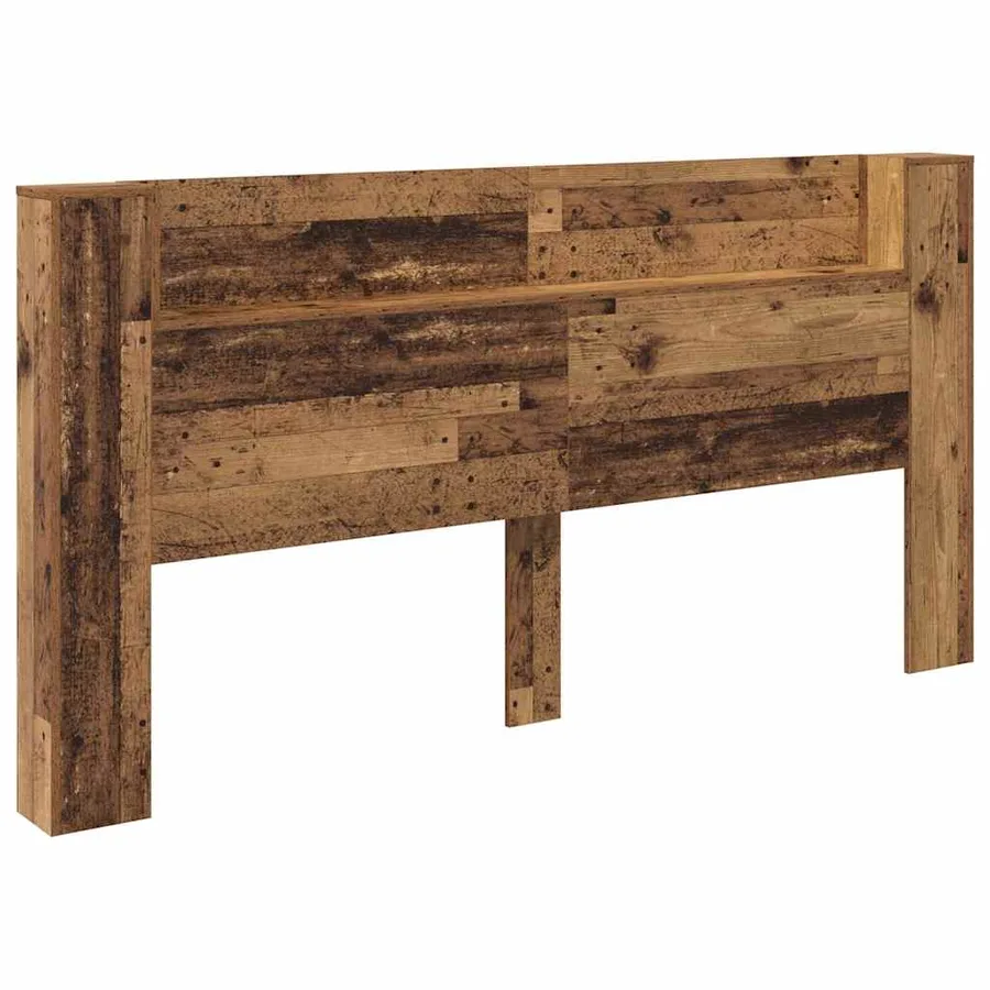 Tête de lit de rangement avec LED Bois ancien Bois d'ingénierie - 5