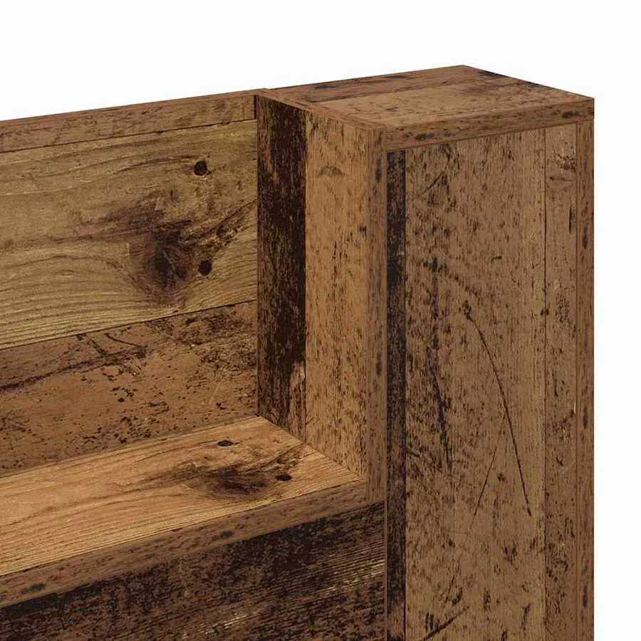 Tête de lit de rangement avec LED Bois ancien Bois d'ingénierie - 9