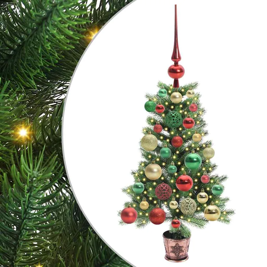 Sapin de Noël avec 150 LED avec support Vert 65 cm PE - 2