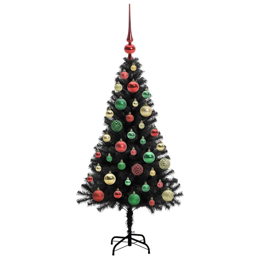 Sapin de Noël avec 150 LED avec support Noir 120 cm PVC - 6