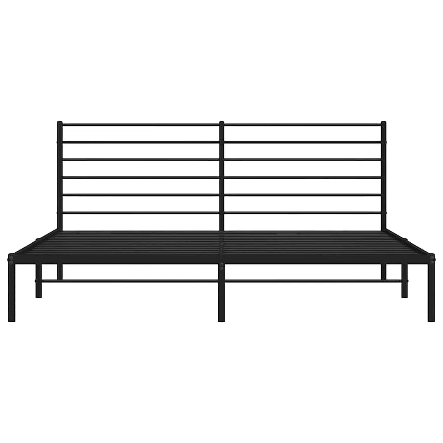 Cadre de lit métal sans matelas avec tête de lit noir 183x213cm - 6
