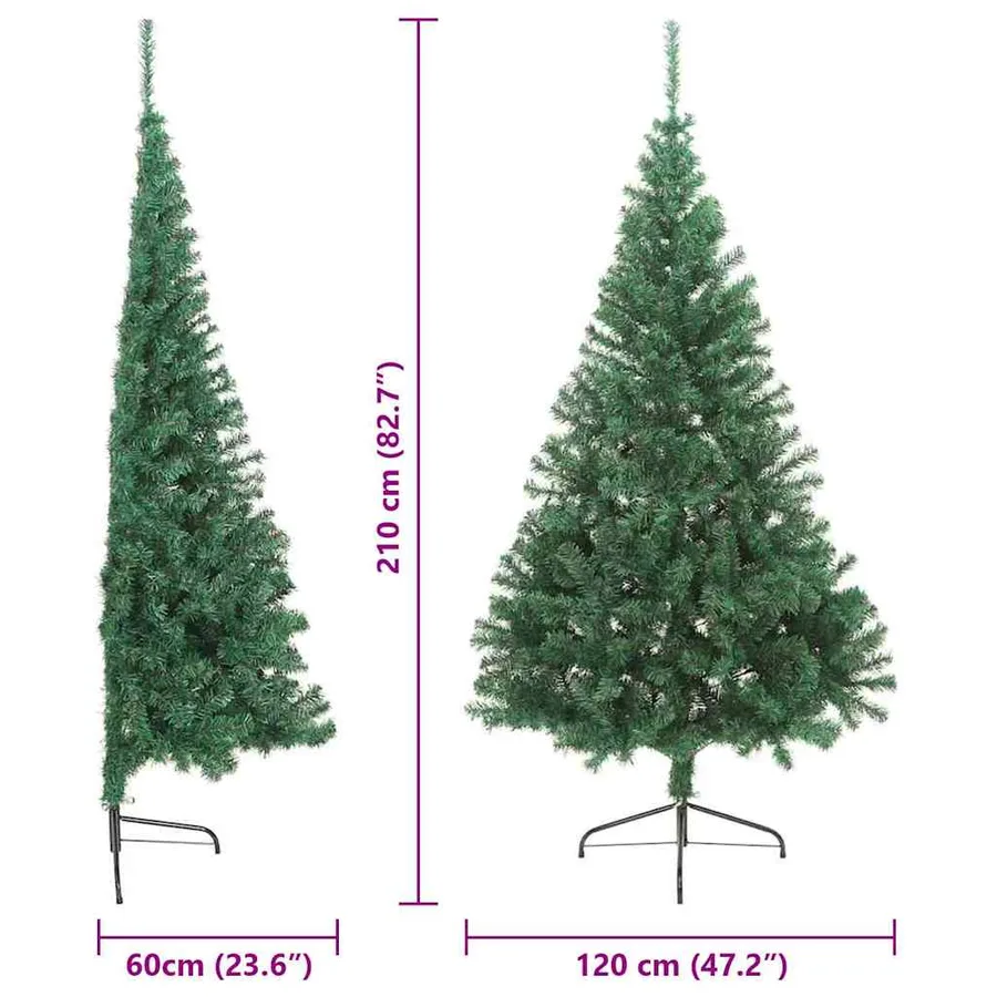 Sapin de Noël artificiel pré-éclairé Vert 210 cm PVC - 9