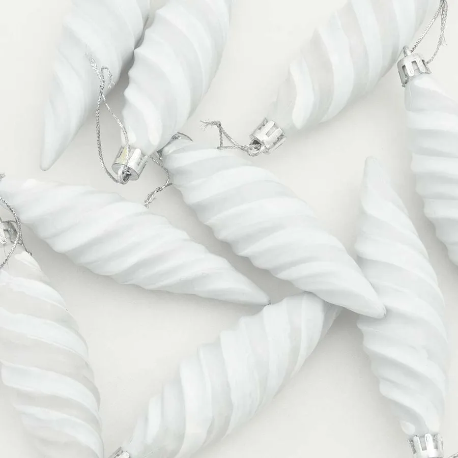 Boule en forme de spirale de Noël 40 pcs Blanc Plastique - 5