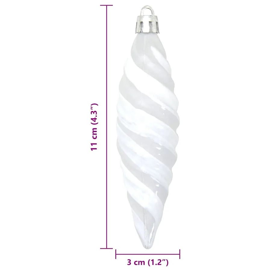 Boule en forme de spirale de Noël 40 pcs Blanc Plastique - 6
