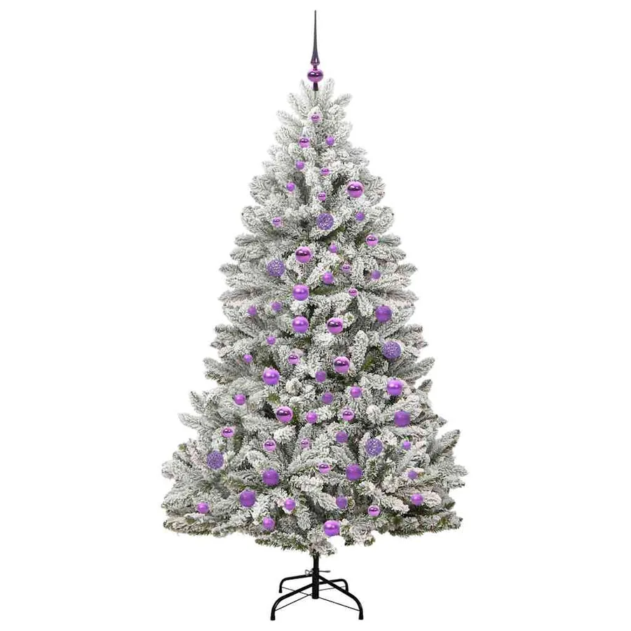 Sapin de Noël artificiel Vert et blanc 180 cm PVC et métal - 4